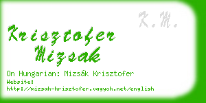 krisztofer mizsak business card