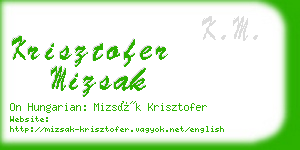 krisztofer mizsak business card